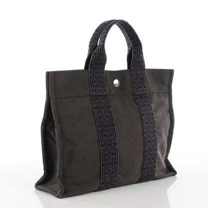 Hermes Canvas Herline PM Tote Grey 8 of 14