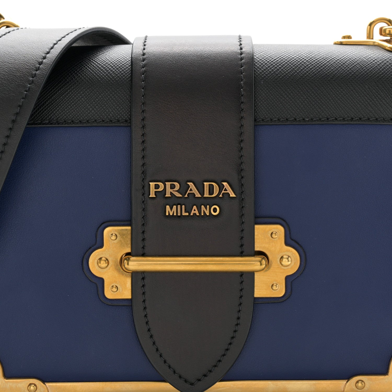 Prada City Calf Saffiano Cahier Bag Bluette Black 7 of 9