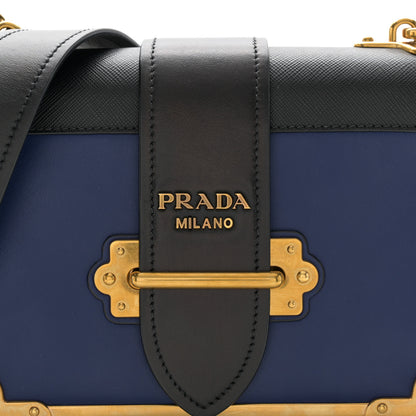 Prada City Calf Saffiano Cahier Bag Bluette Black 7 of 9