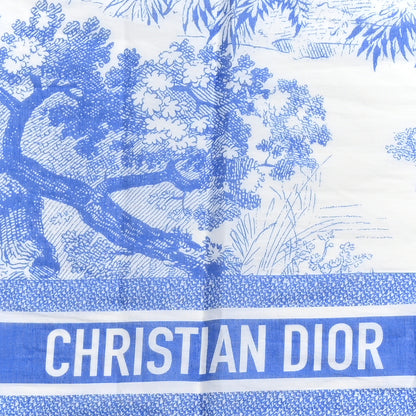 Christian Dior Cotton Fringe Dioriviera Toile De Jouy Sarong Blue 1 of 3