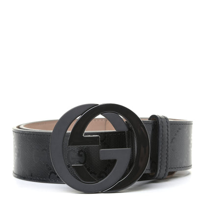 Gucci Imprime Monogram Interlocking G Belt 95 38 Black 1 of 6