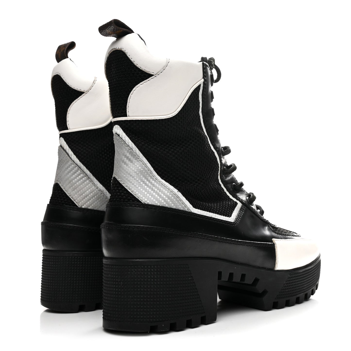 Calfskin Technical Nylon Laureate Platform Desert Boot 39 Black White
