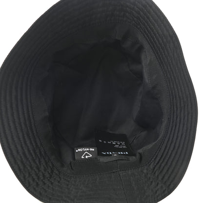 Prada Re-Nylon Metal Triangle Logo Mens Bucket Hat L Black 7 of 8