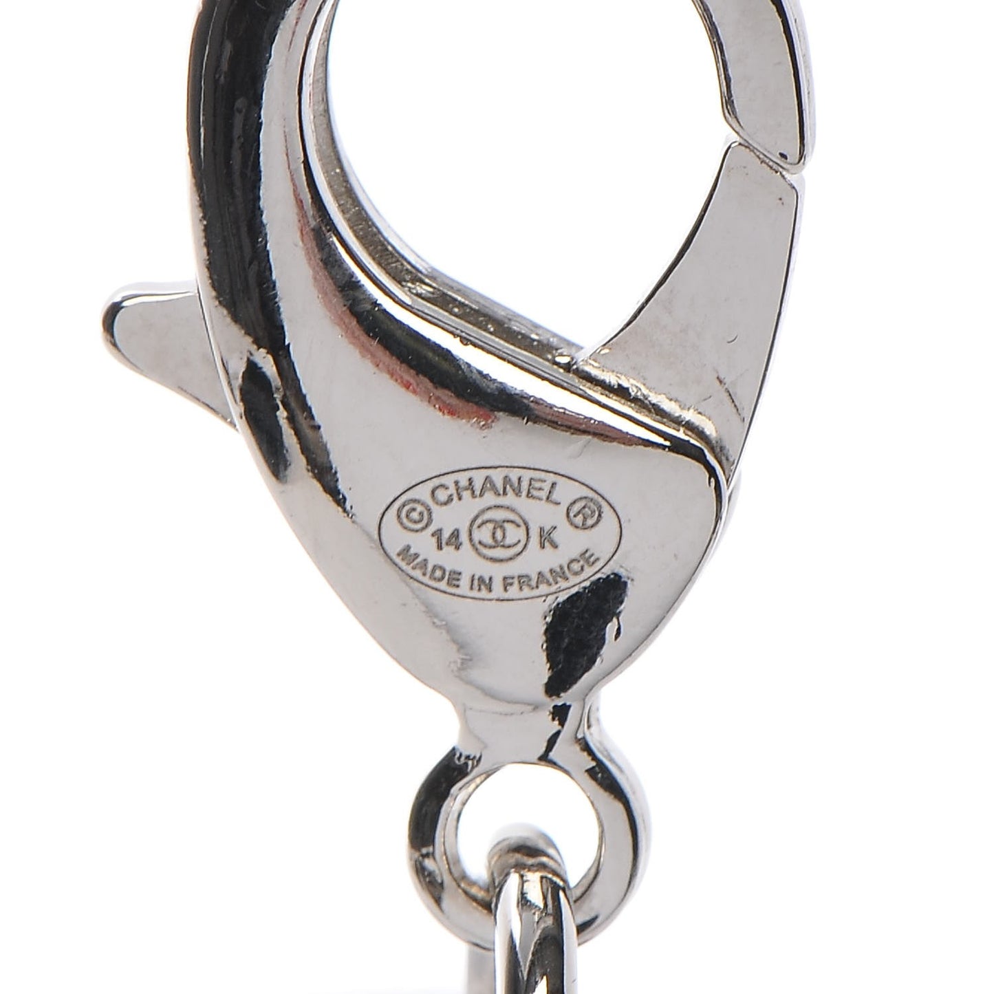 Resin CC Padlock Bag Charm Silver Transparent