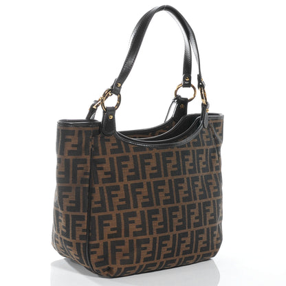 Fendi Zucca Small Chef Shopping Tote Tobacco Moro 3 of 7