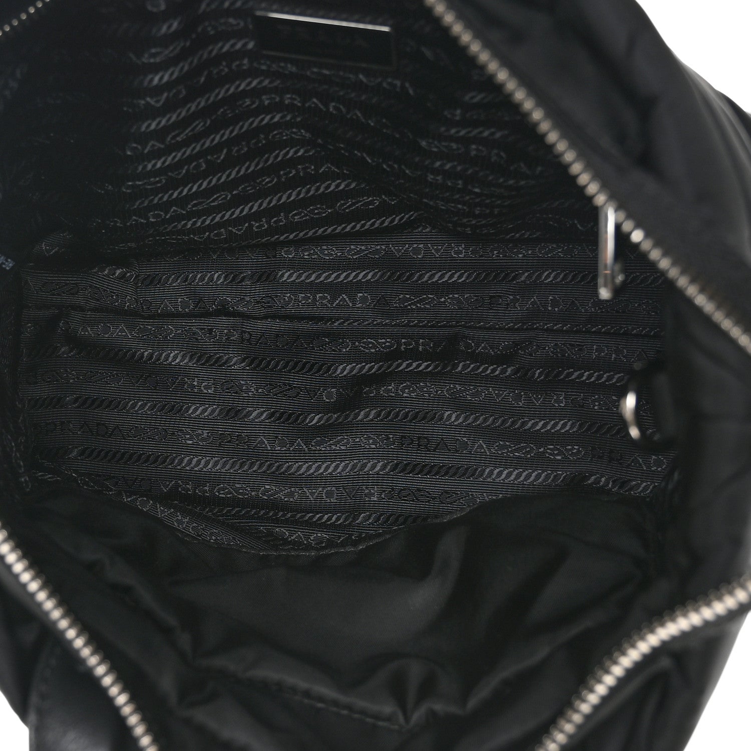 Prada Re-Nylon Nappa Triangle Quilted Padded Double Handled Zip Pocket Tote Black 5 of 12