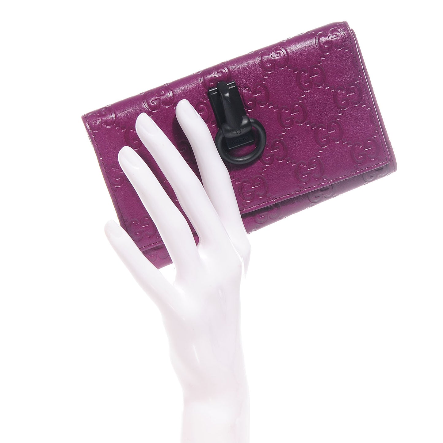 Guccissima Horsebit Clip Wallet Purple