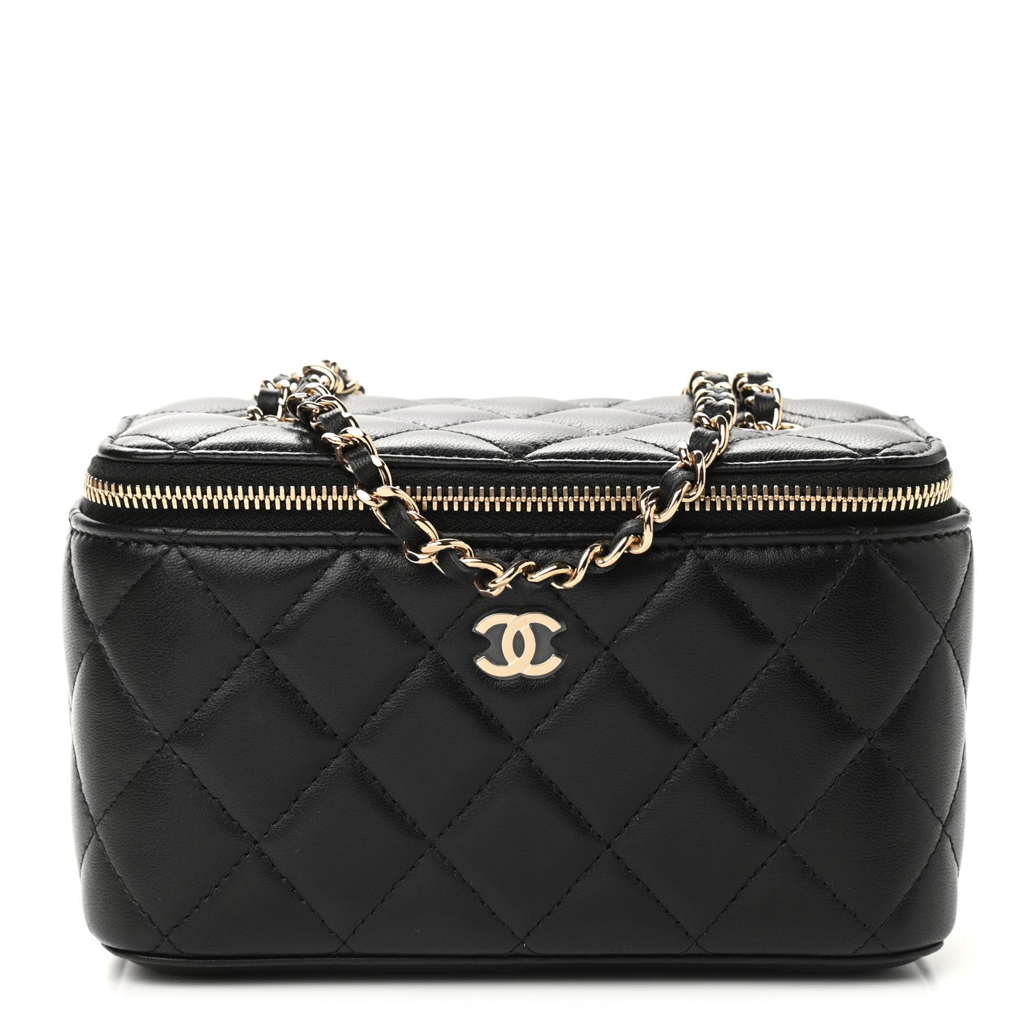 Chanel Lambskin Quilted Small Vanity Case With Chain Black 1 of 9