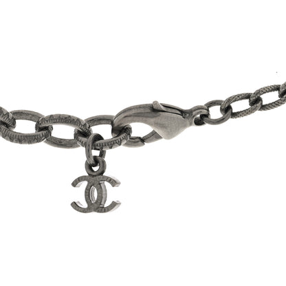 Chanel Crystal Baguette CC Double Strand Necklace Silver 4 of 4