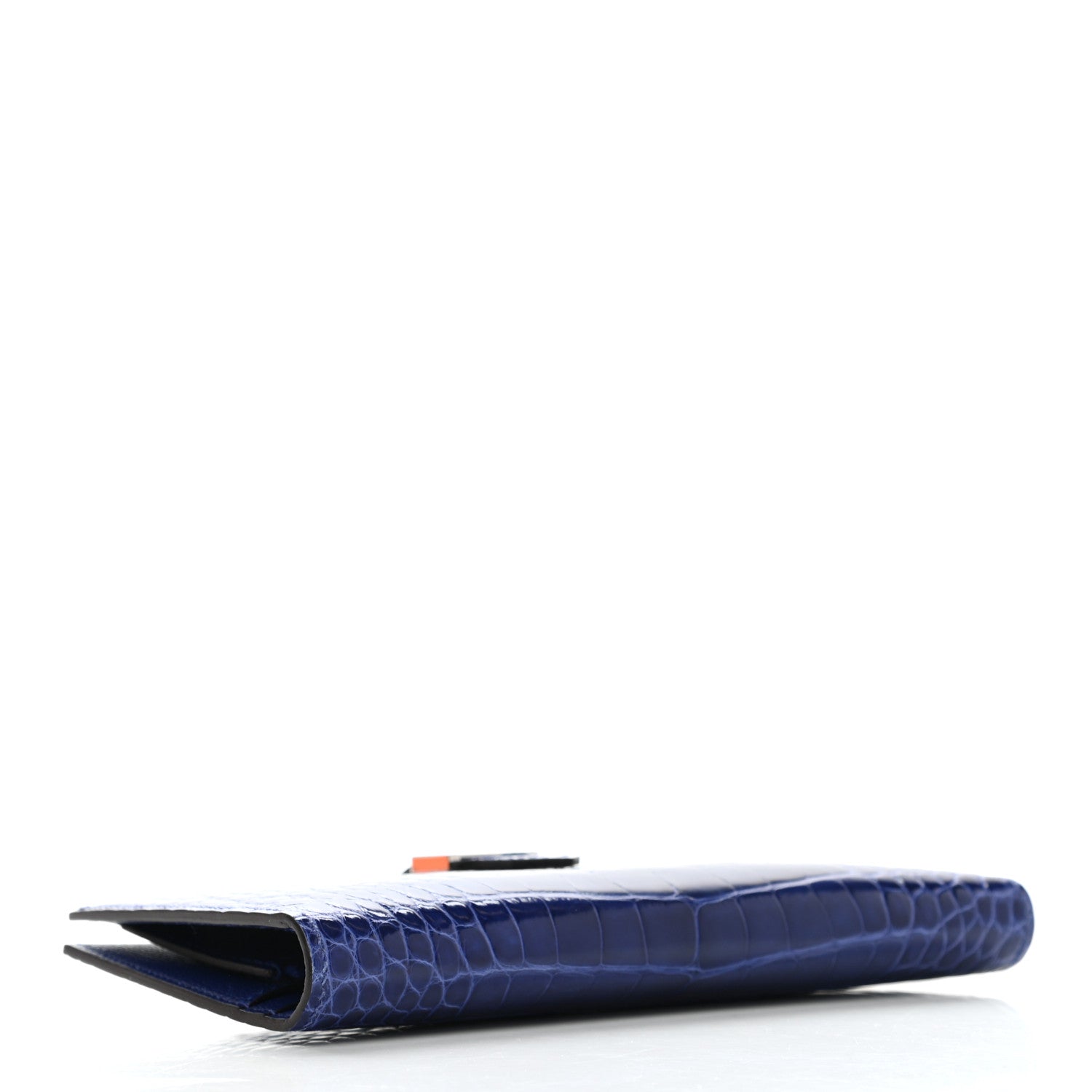 Hermes Shiny Alligator Bearn Wallet Bleu Electrique 4 of 9