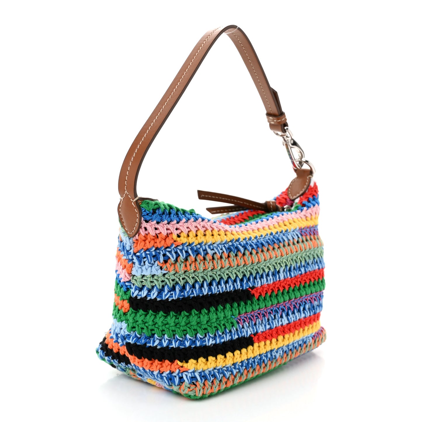 Fabric Crochet Pouch Multicolor