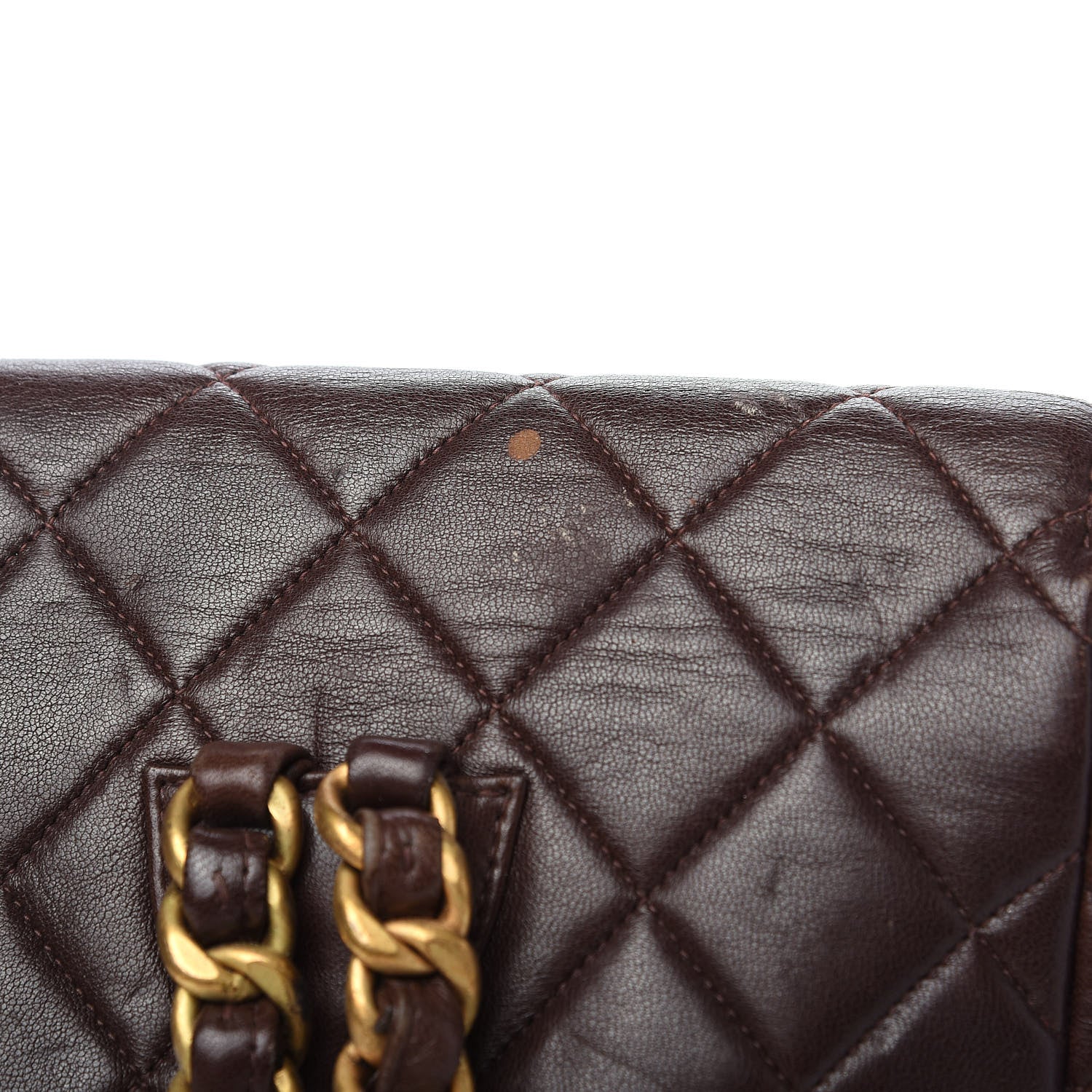 Chanel Lambskin Quilted Backpack Brown 10 of 16