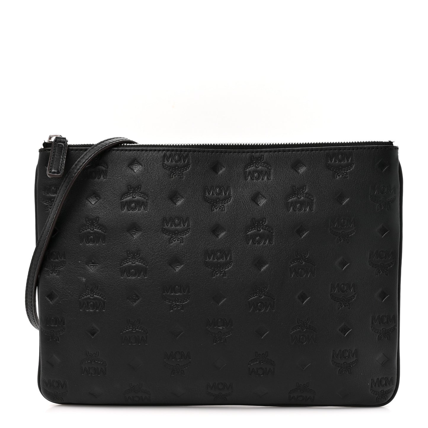 Calfskin Ottomar Monogram Aren Crossbody Pouch Black