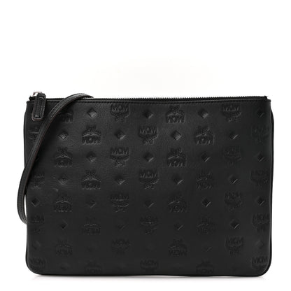MCM Calfskin Ottomar Monogram Aren Crossbody Pouch Black 1 of 9