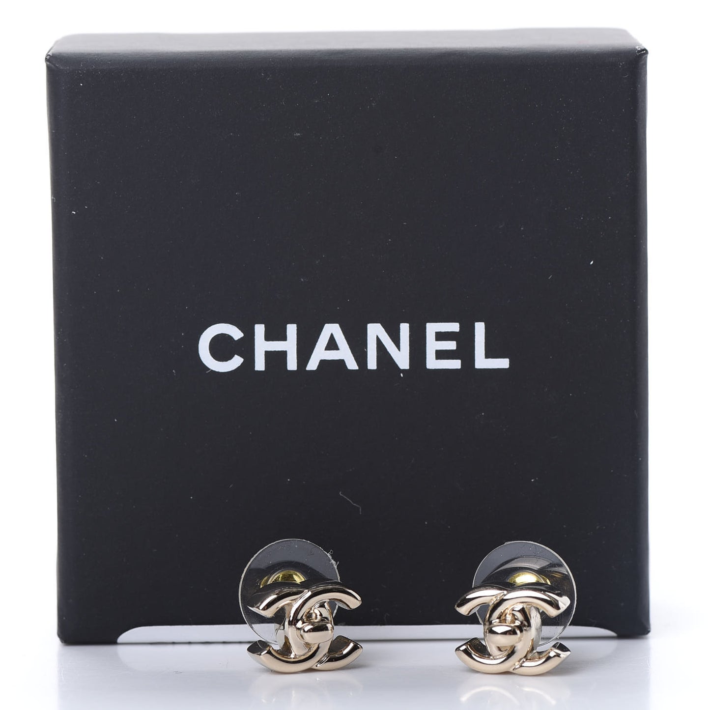 Metal CC Turnlock Earrings Gold
