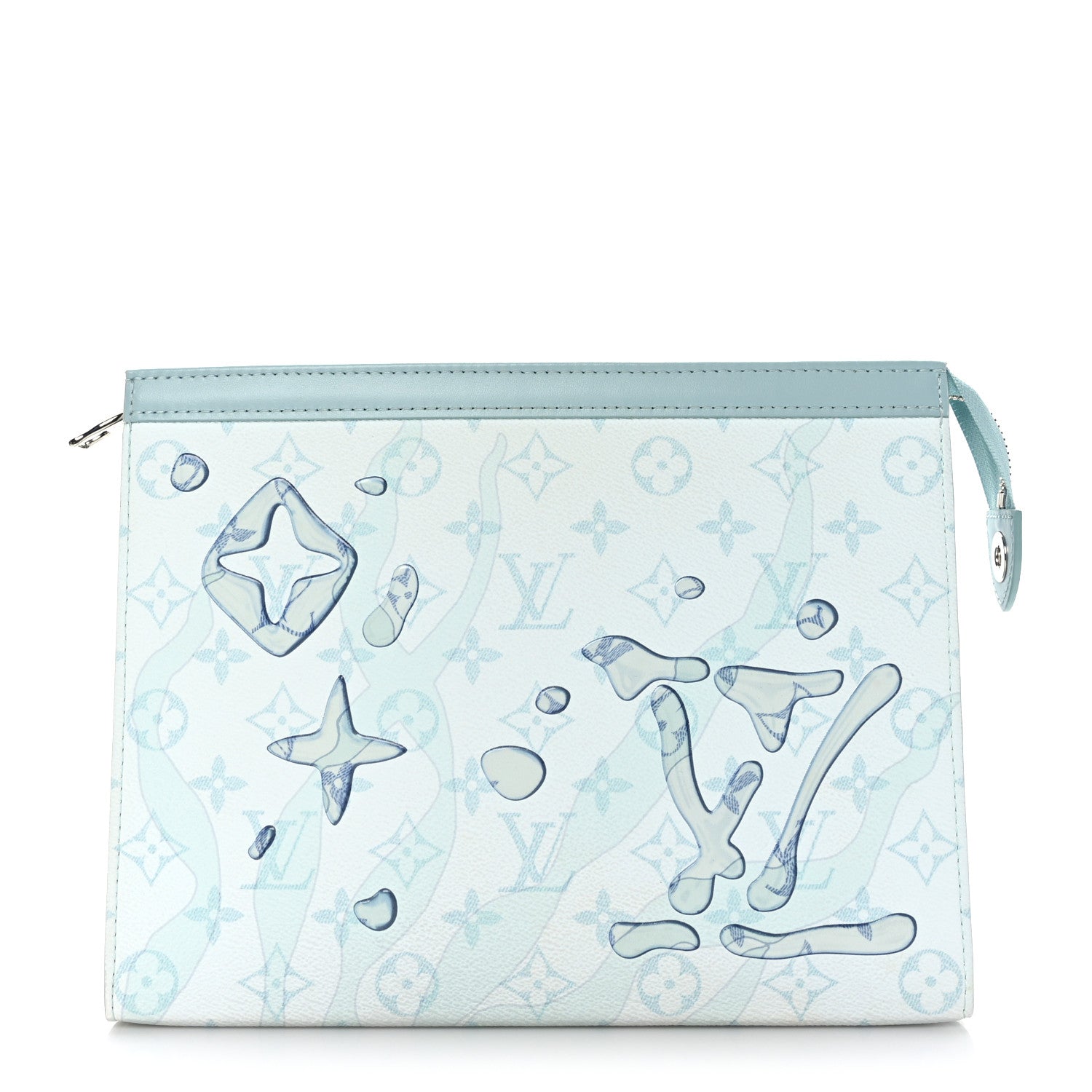 Louis Vuitton Monogram Aquagarden Pochette Voyage MM Crystal Blue 1 of 8