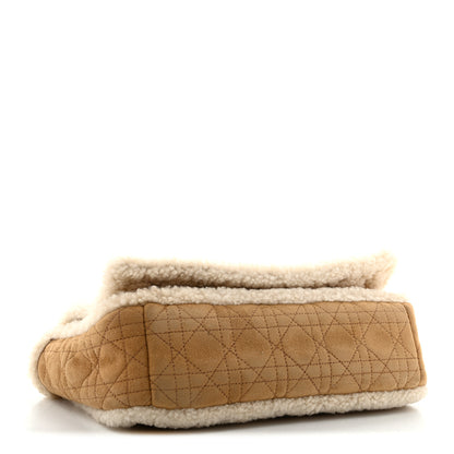 Christian Dior Shearling Cannage Large Caro Bag Camel 4 of 11