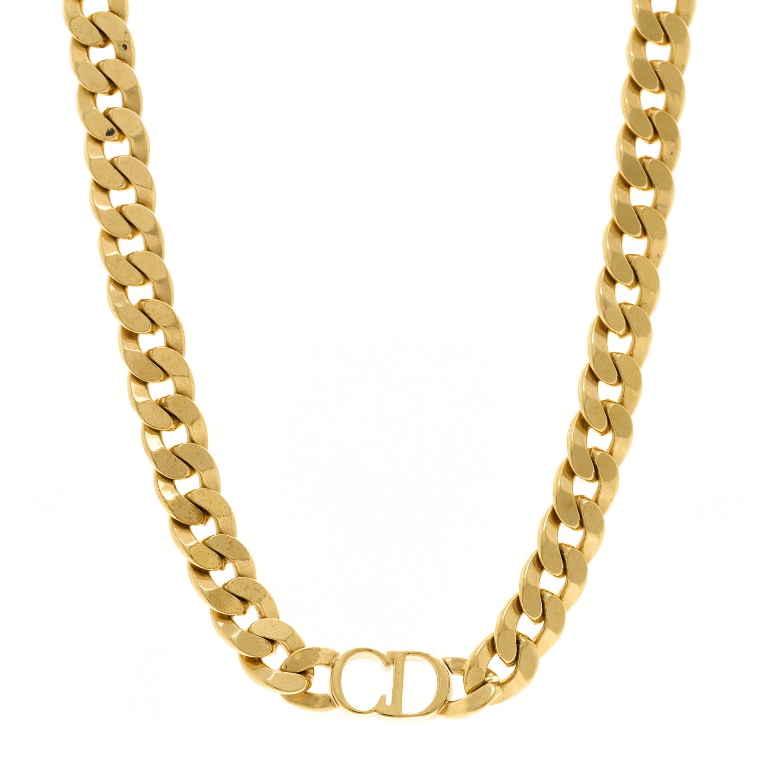 Christian Dior Metal Danseuse Etoile Chain Choker Necklace Gold 1 of 4