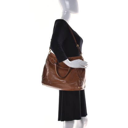 Prada Soft Calf Shopping Tote Brown 3 of 18