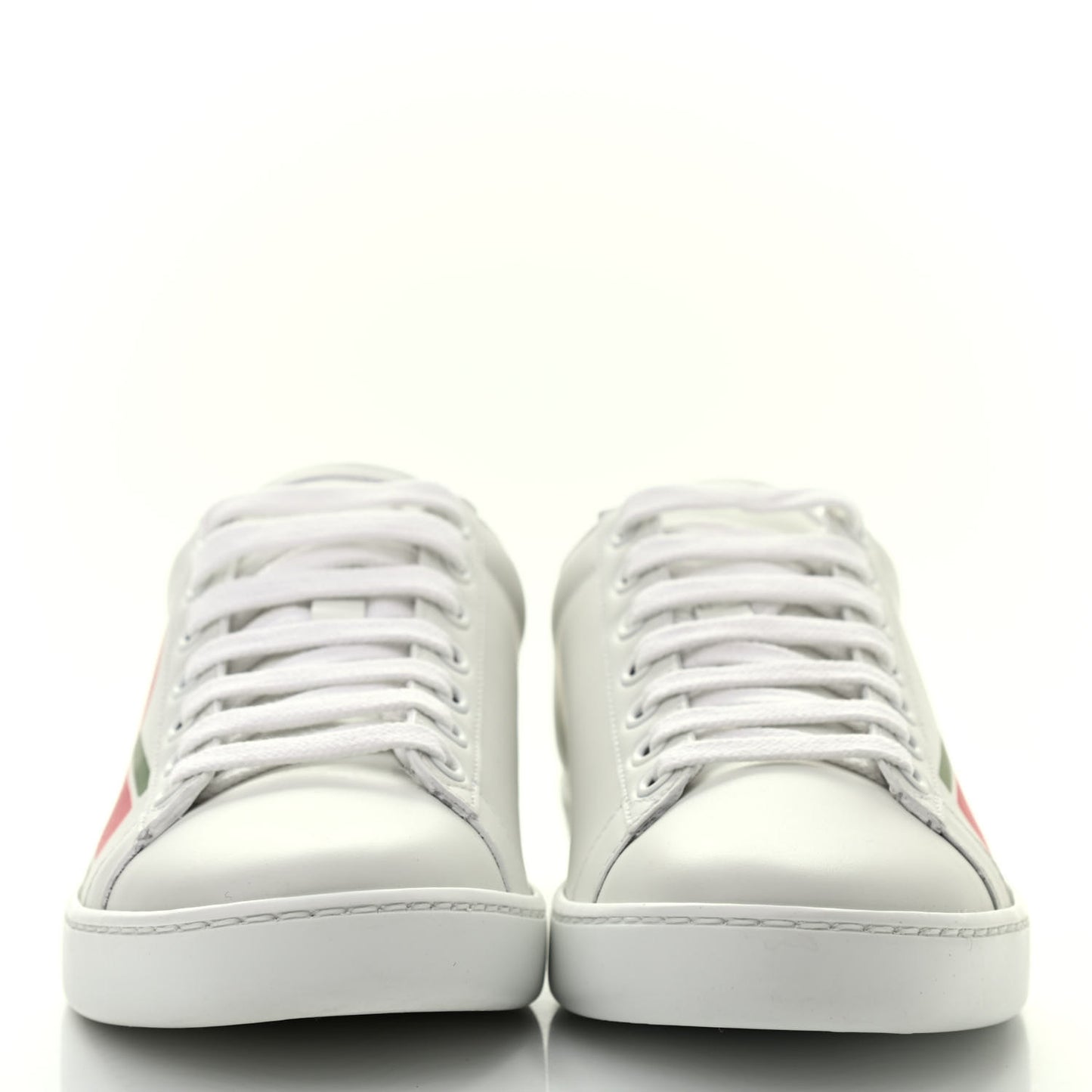 Calfskin Interlocking G Womens New Ace Sneakers 36 White Red Flame Green