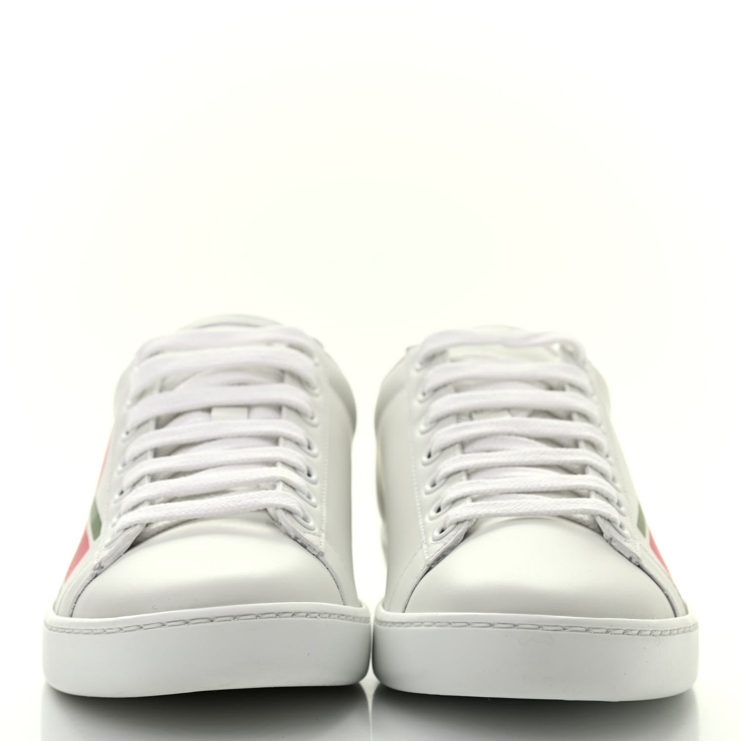 Gucci Calfskin Interlocking G Womens New Ace Sneakers 36 White Red Flame Green 2 of 7