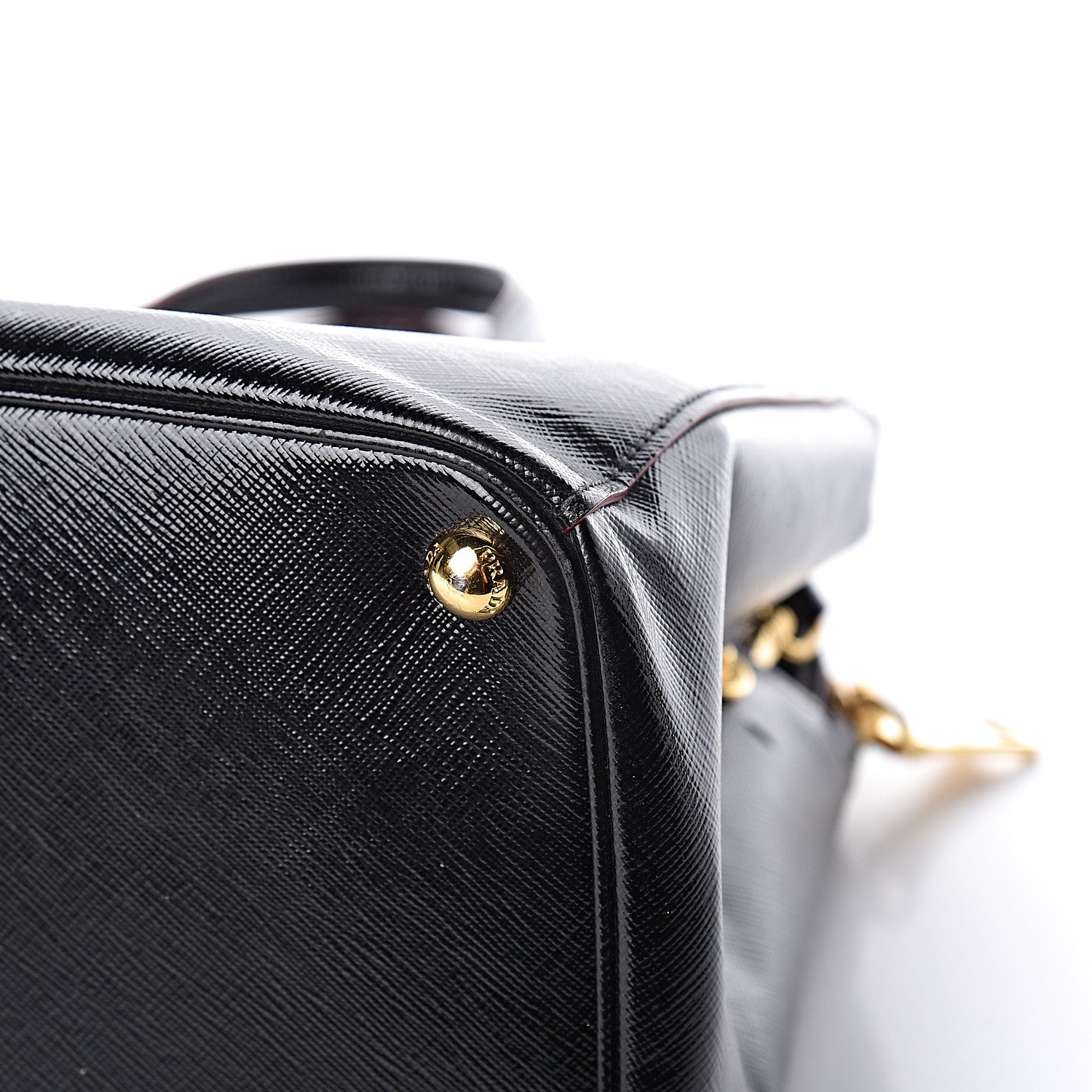 Prada Saffiano Vernice Double Zip Tote Black 15 of 15