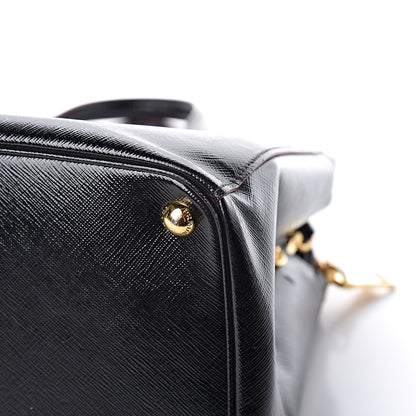 Prada Saffiano Vernice Double Zip Tote Black 15 of 15