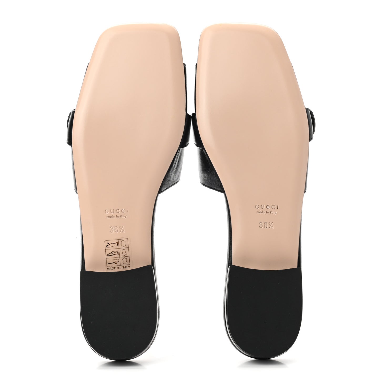 Malaga Kid GG Marmont Flat Slide Sandals 38.5 Black