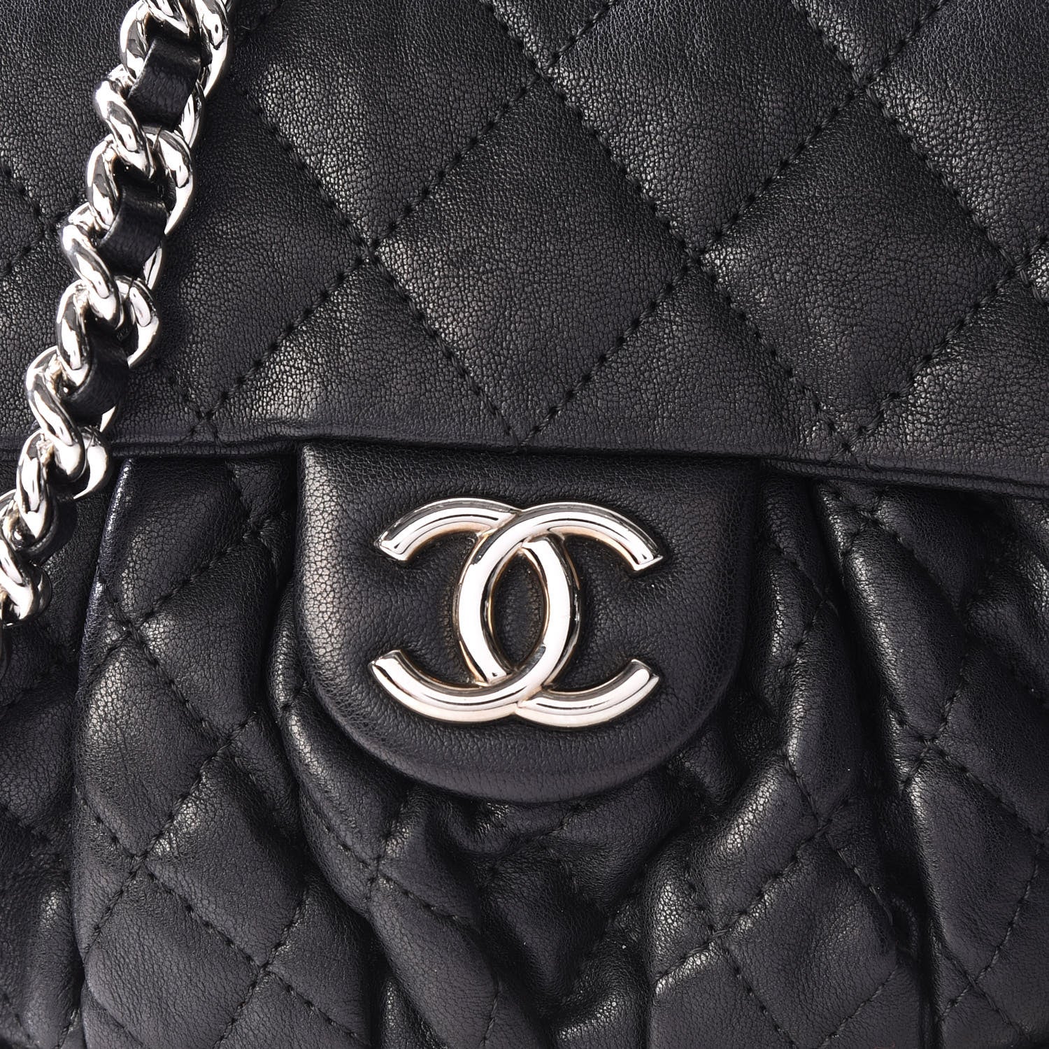 Chanel Washed Lambskin Mini Chain Around Messenger Black 9 of 10