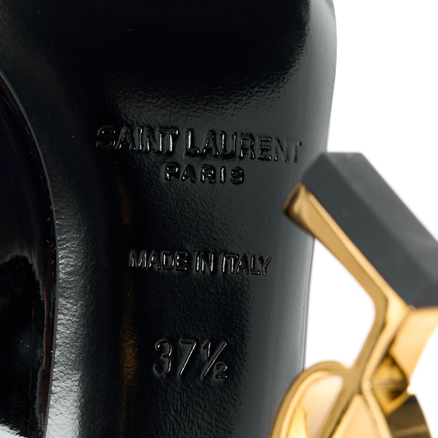 Saint Laurent Patent Opyum 110 Pumps 37.5 Black Gold 6 of 8