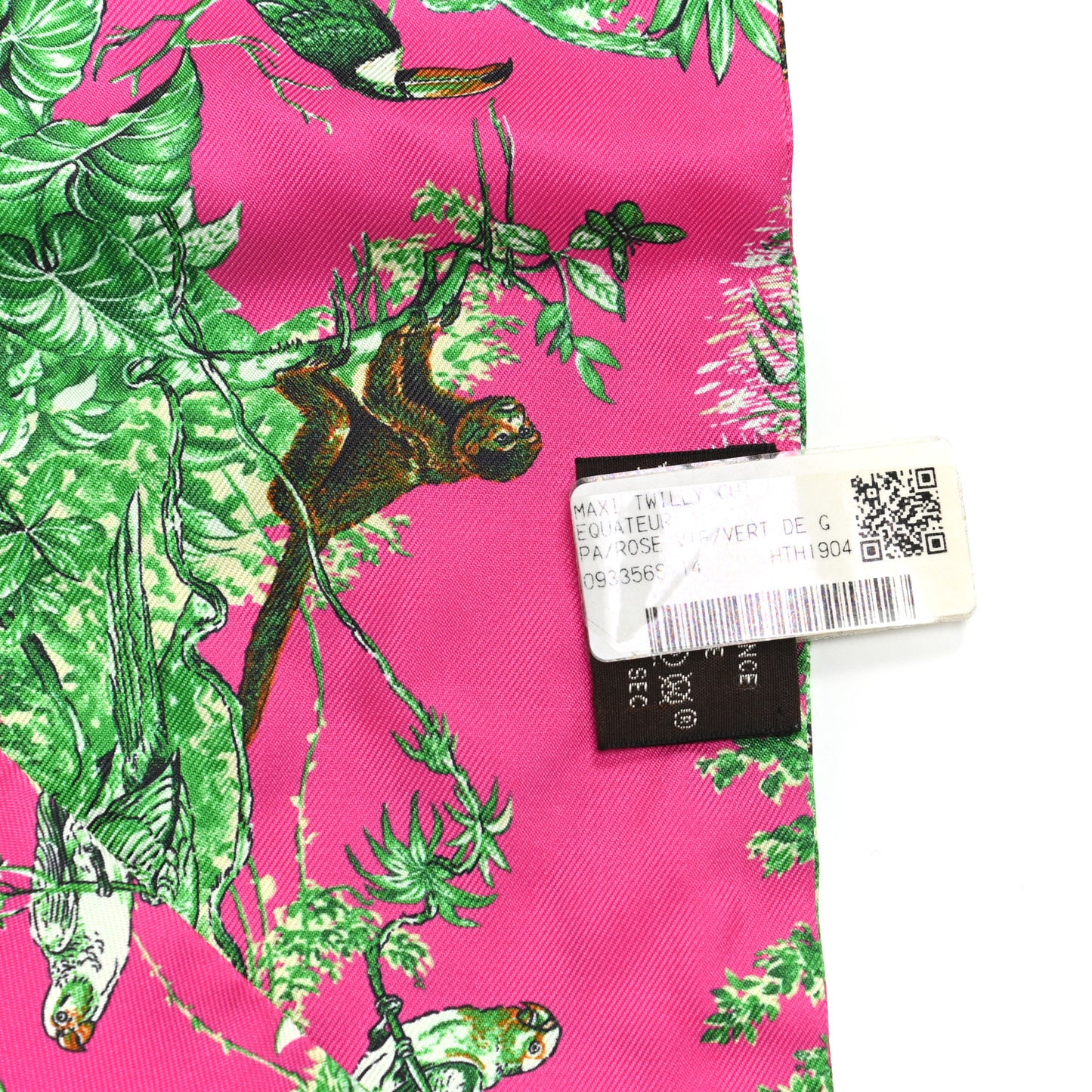 Silk Mousseline Equateur Maxi Twilly Rose Vif Vert De Gris