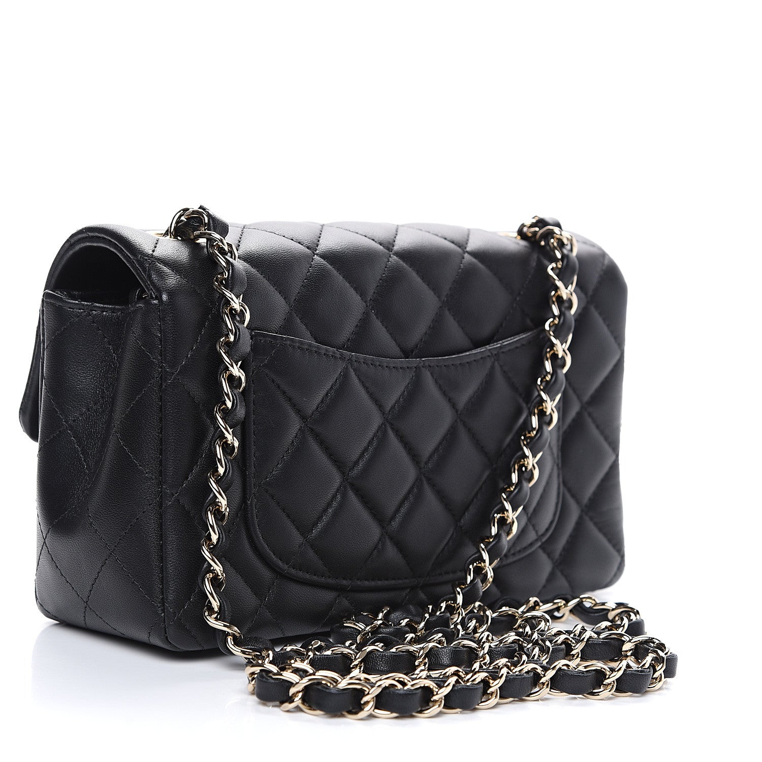 Chanel Lambskin Quilted Mini Rectangular Flap Black 2 of 12