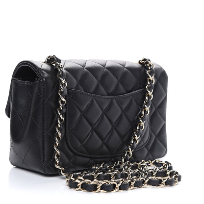 Chanel Lambskin Quilted Mini Rectangular Flap Black 2 of 12