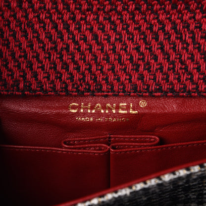 Chanel Tweed Quilted Medium Single Flap Red Black White 6 of 12