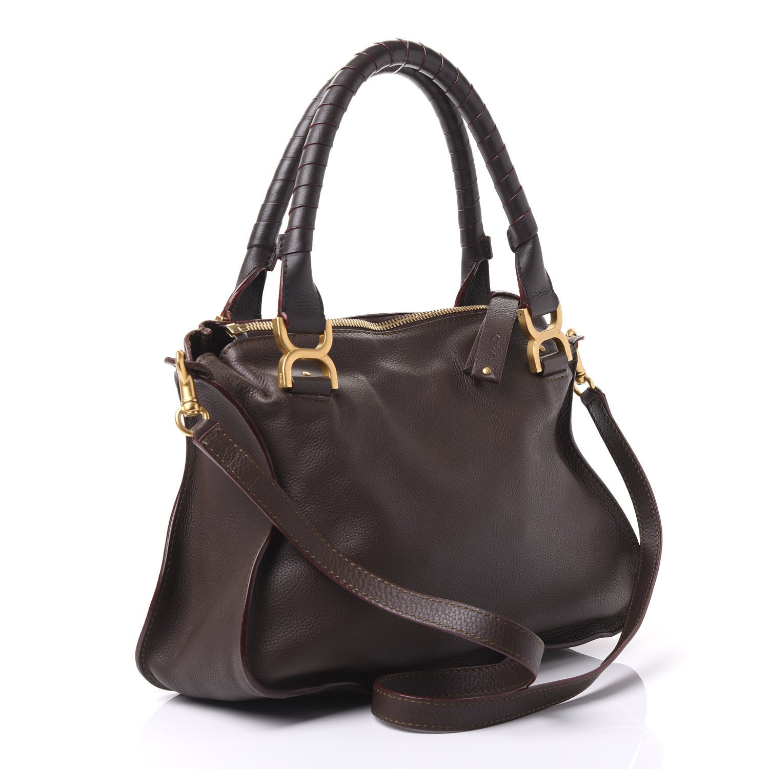 Chloe Calfskin Medium Marcie Satchel Truffle 2 of 8