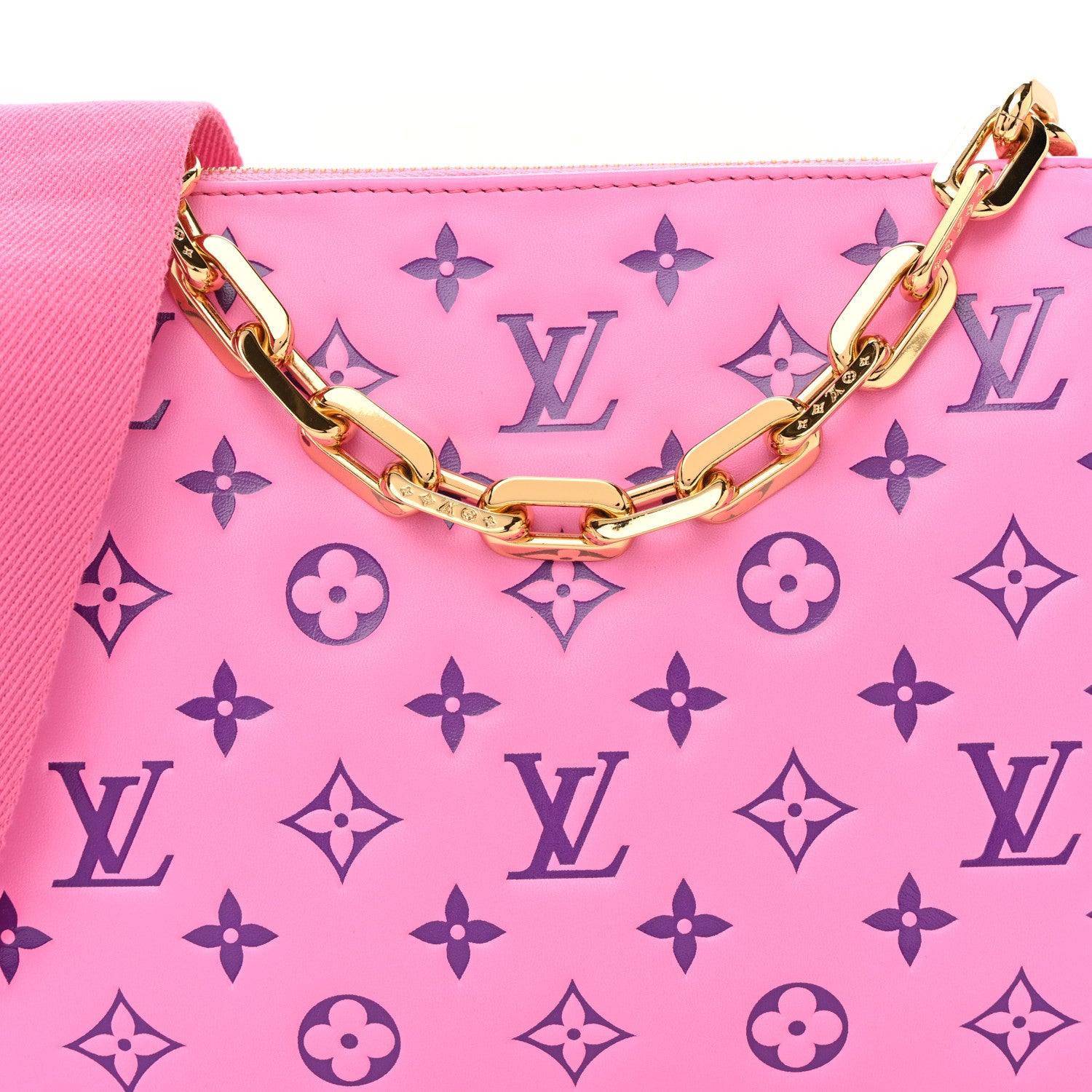 Louis Vuitton Lambskin Embossed Monogram Vuittamins Coussin PM Rose Violet 9 of 11
