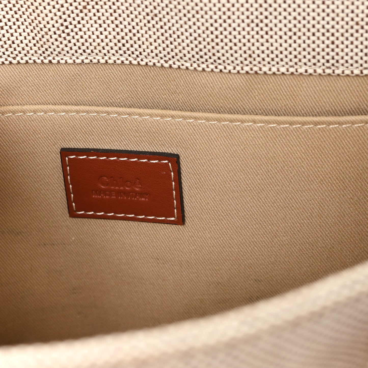 Cotton Calfskin Medium Woody Ribbon Tote White Brown