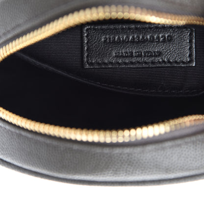 Saint Laurent Grain De Poudre Matelasse Chevron Quilted Round Vinyle Camera Bag Pebble 9 of 11