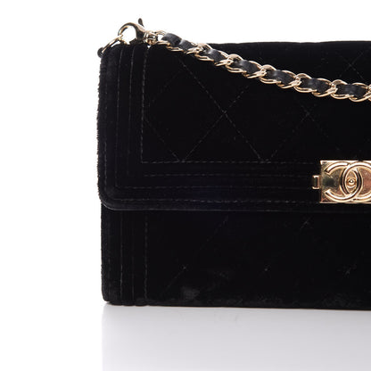 Chanel Velvet Boy Wallet On Removable Chain Black 10 of 15