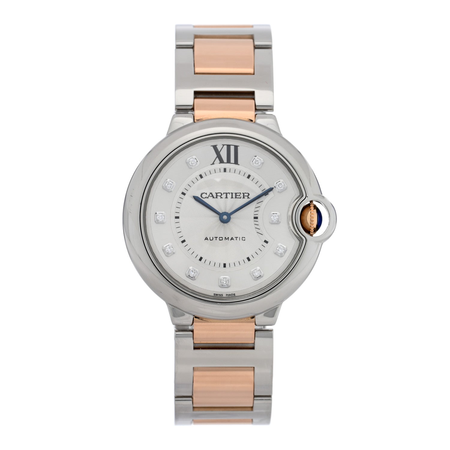 Cartier Stainless Steel 18K Pink Gold Diamond 36mm Ballon Bleu De Cartier Automatic Watch 1 of 4