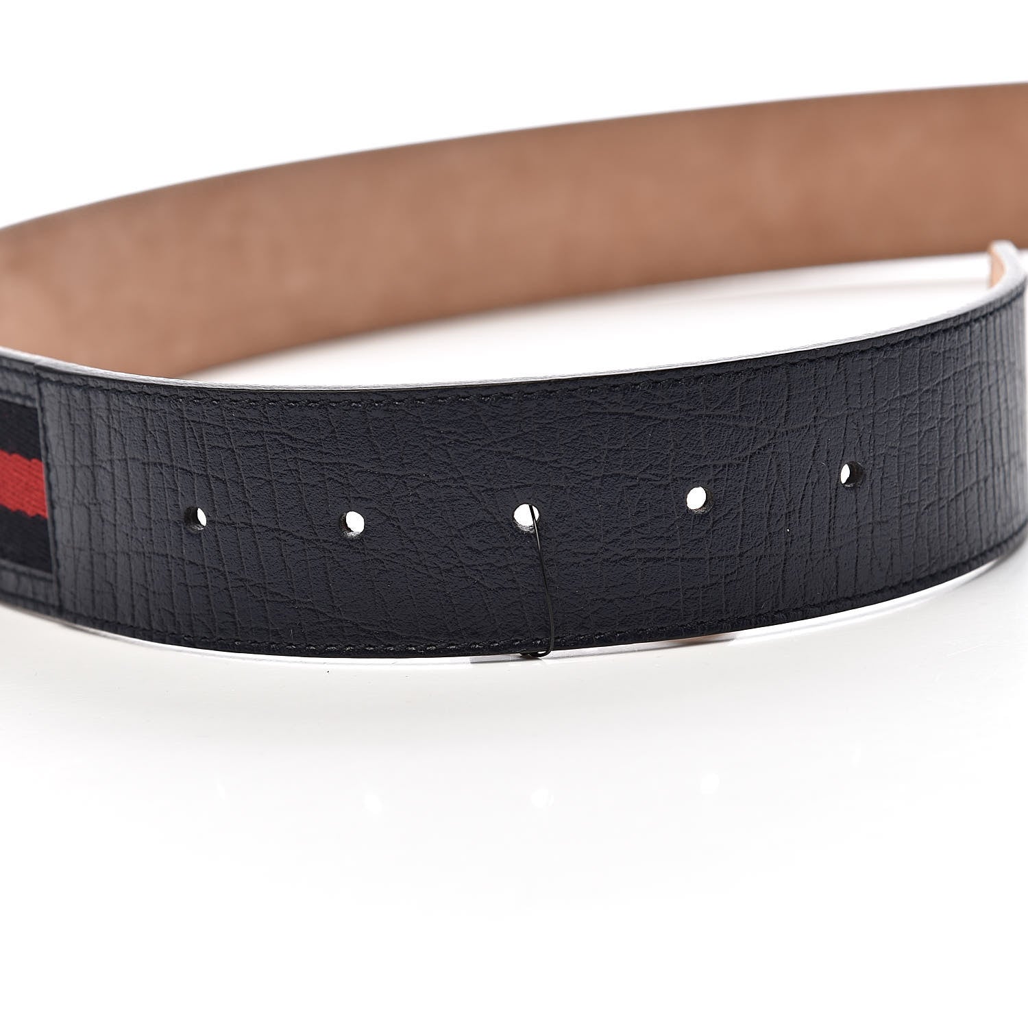 Gucci Calfskin Web Interlocking G Belt 75 30 Navy 6 of 6