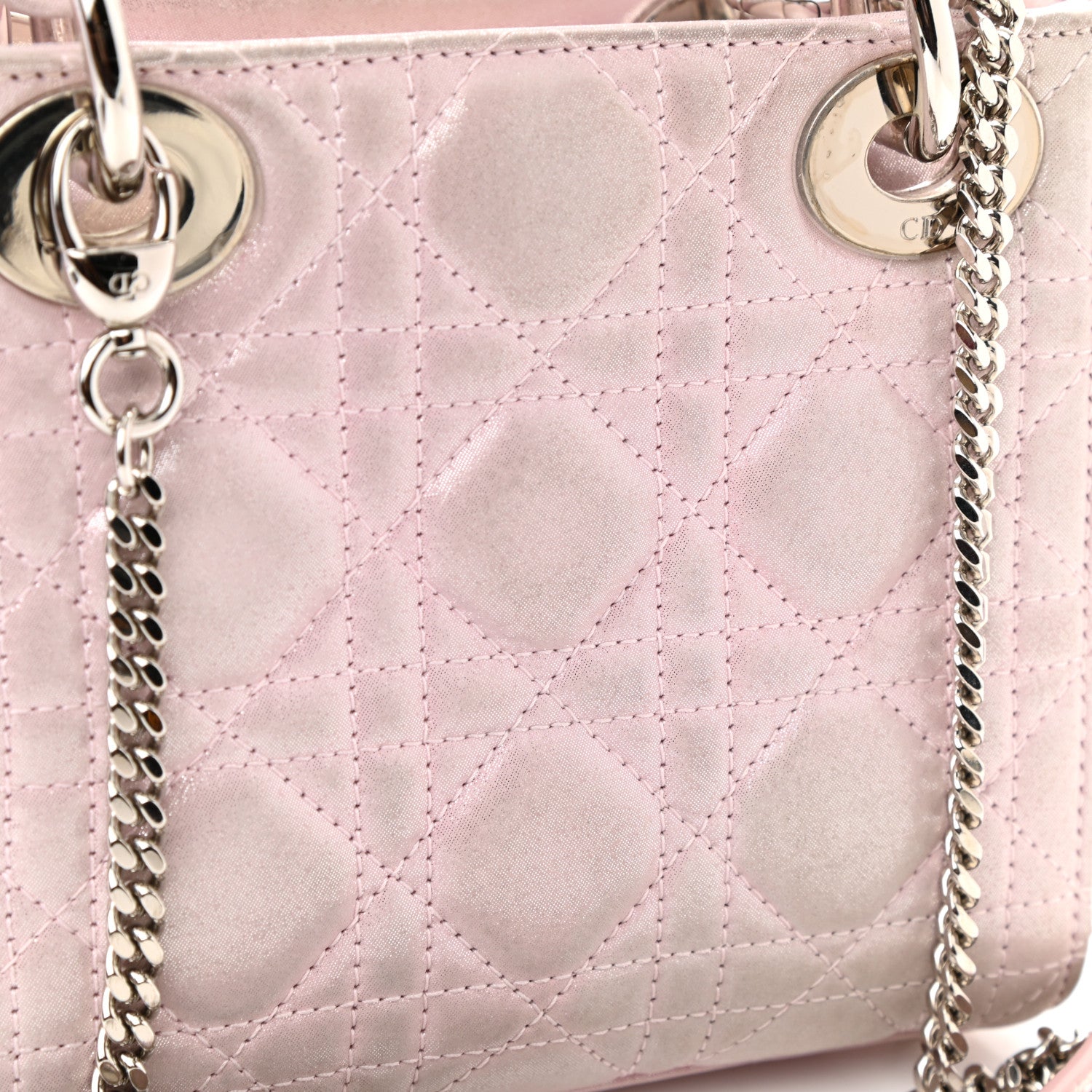 Christian Dior Metallic Lambskin Cannage Mini Lady Dior Lotus 9 of 9