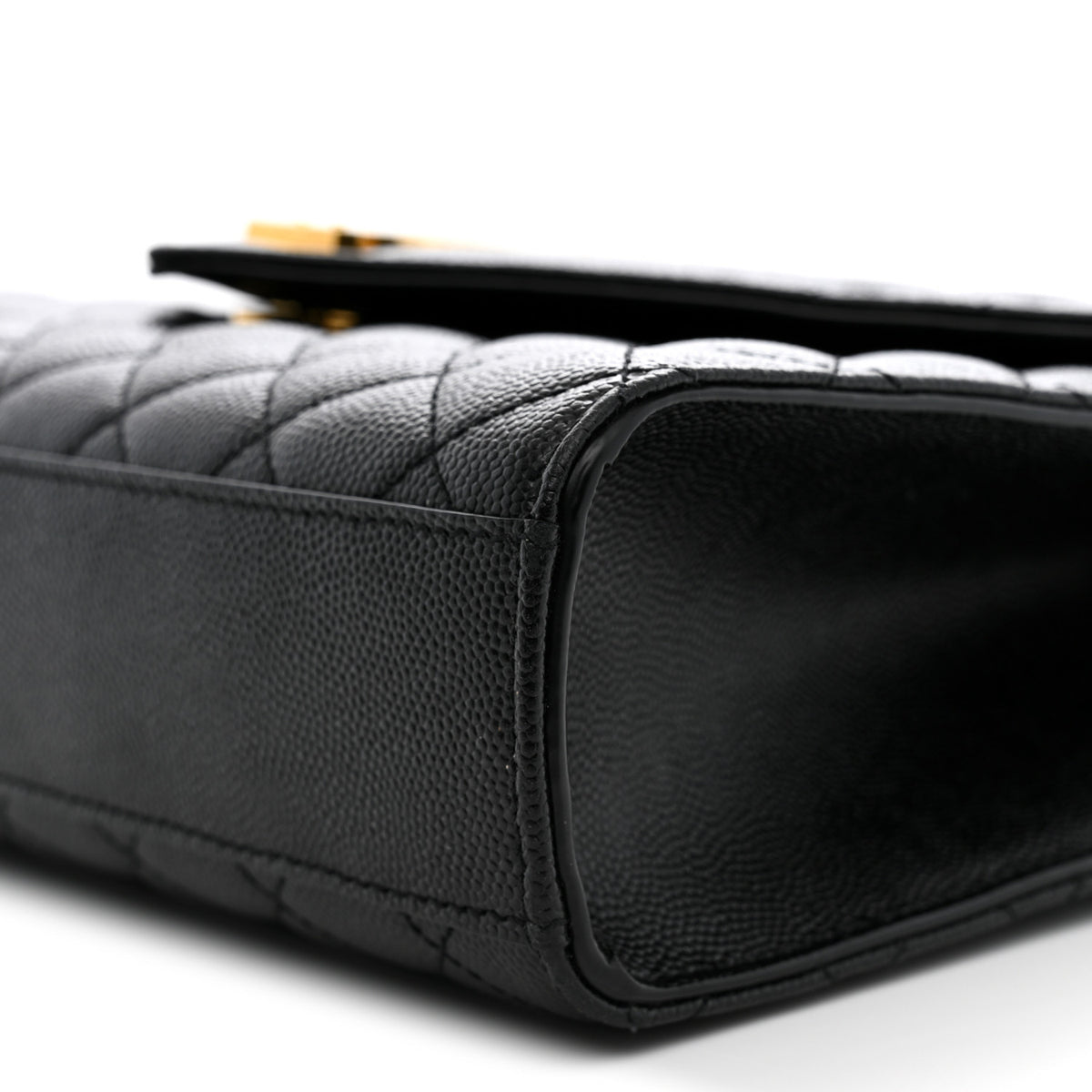Saint Laurent Grain De Poudre Textured Mixed Matelasse Triquilt Medium Monogram Satchel Black 10 of 11