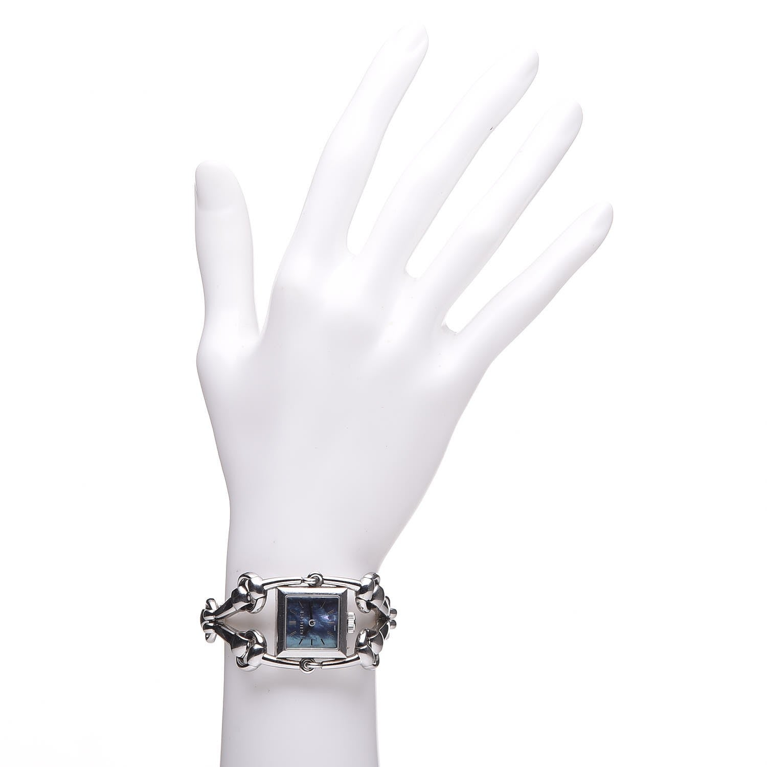 Gucci Stainless Steel Blue Mother of Pearl 20mm Signoria Quartz Watch 2 of 7