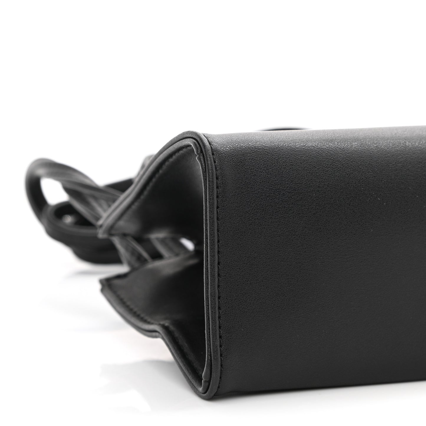 Vegan Leather Small Shopping Bag Black