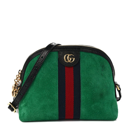 Gucci Suede Patent GG Web Small Ophidia Dome Shoulder Bag New Shamarock Black 1 of 11