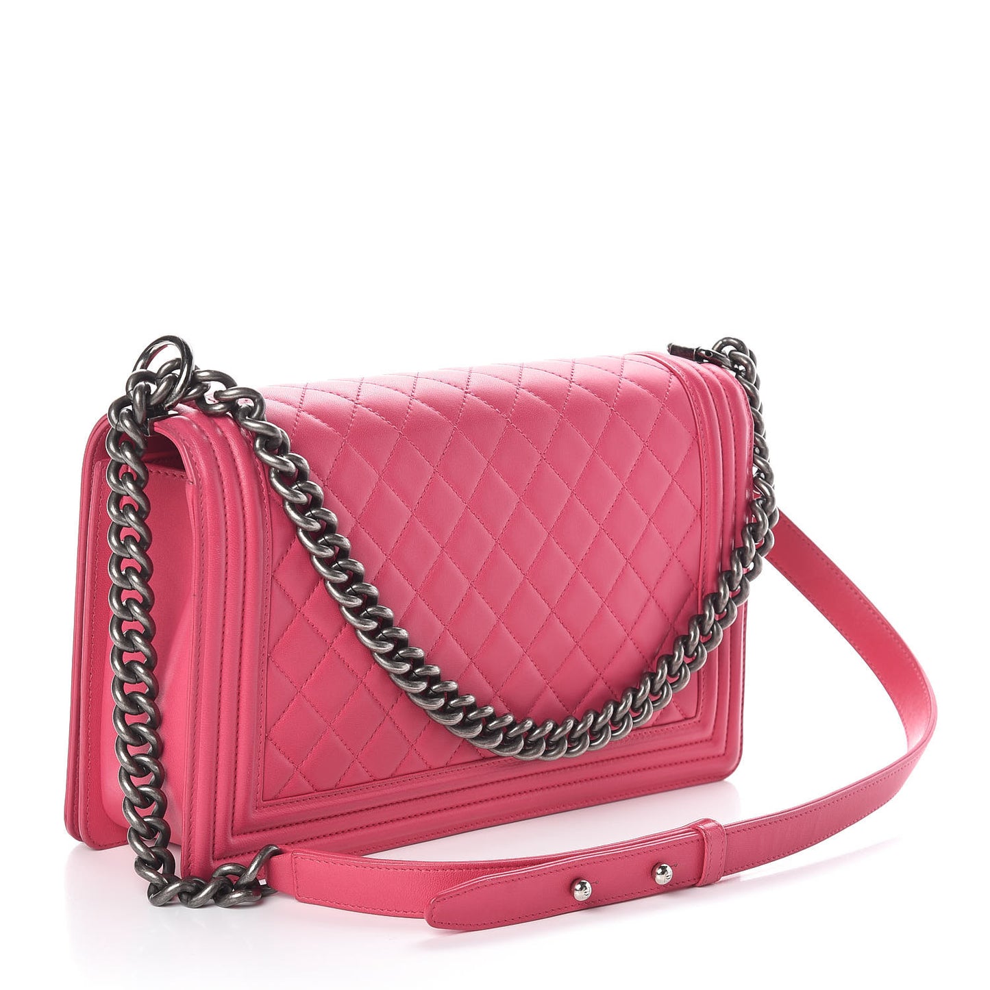 Lambskin Quilted New Medium Boy Flap Pink