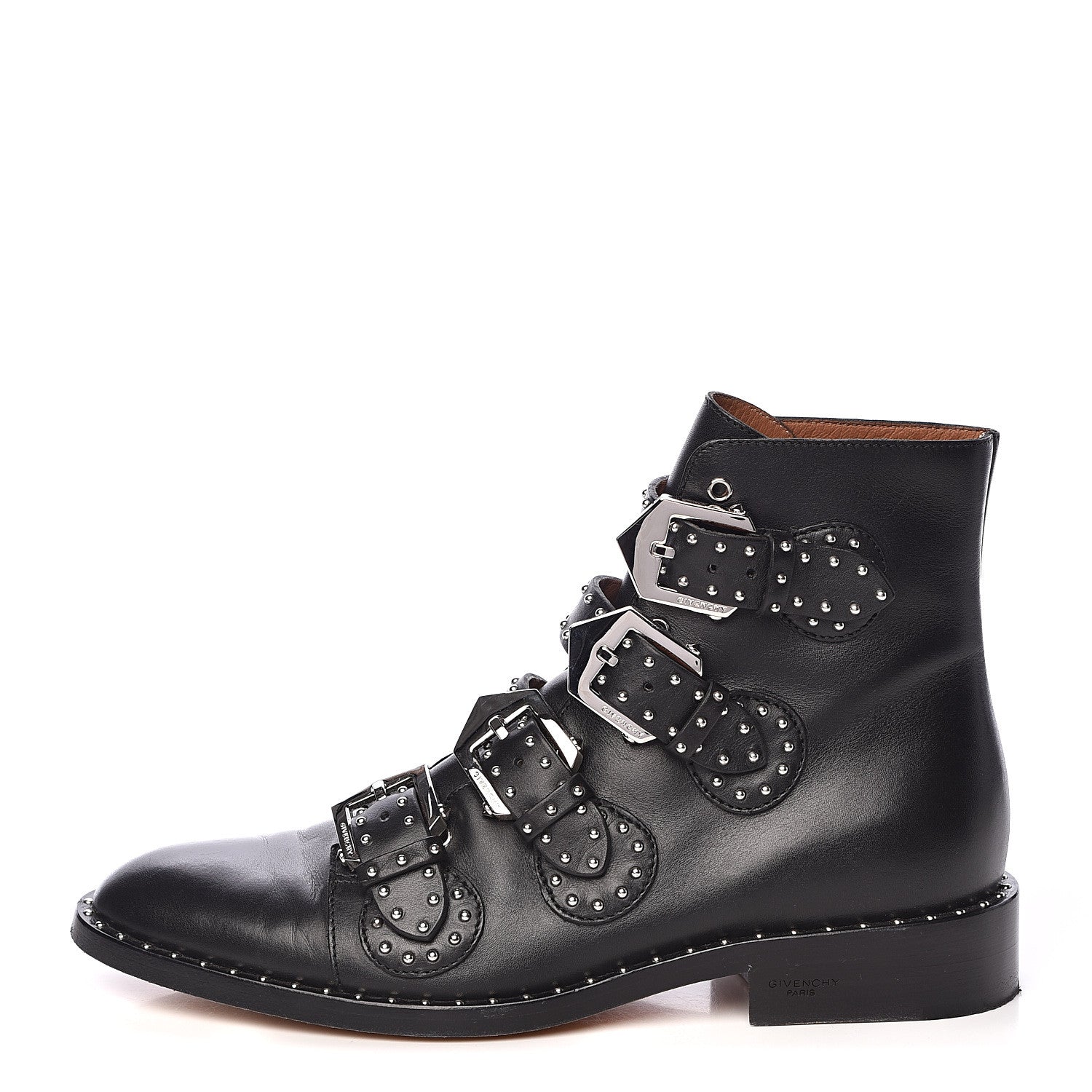 Givenchy Calfskin Studded Prue Buckle Bootie 38 Black 1 of 18
