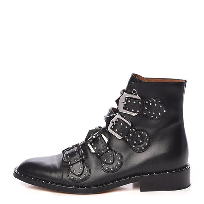 Givenchy Calfskin Studded Prue Buckle Bootie 38 Black 1 of 18