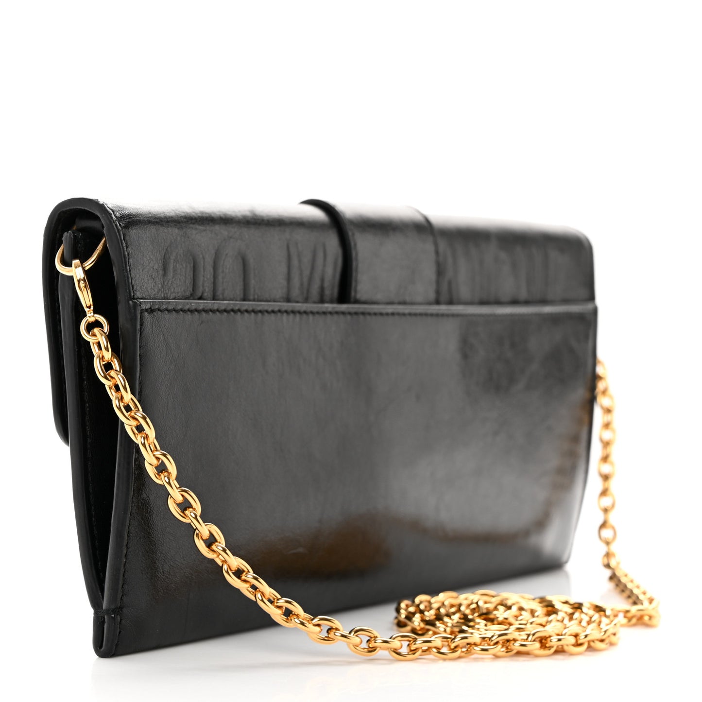 Crinkled Lambskin 30 Montaigne Clutch Black
